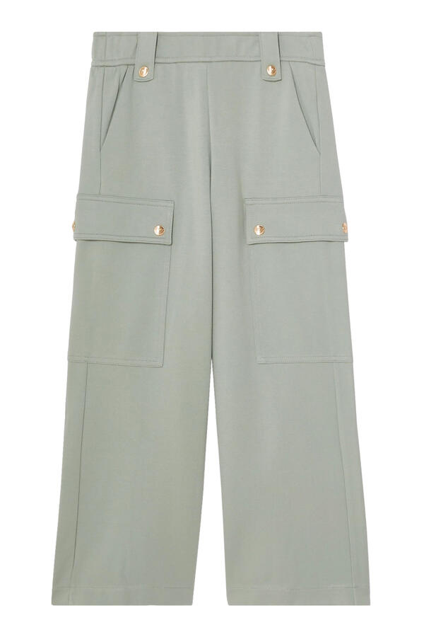 Kids High-Waisted Wide-Leg Cargo Trousers