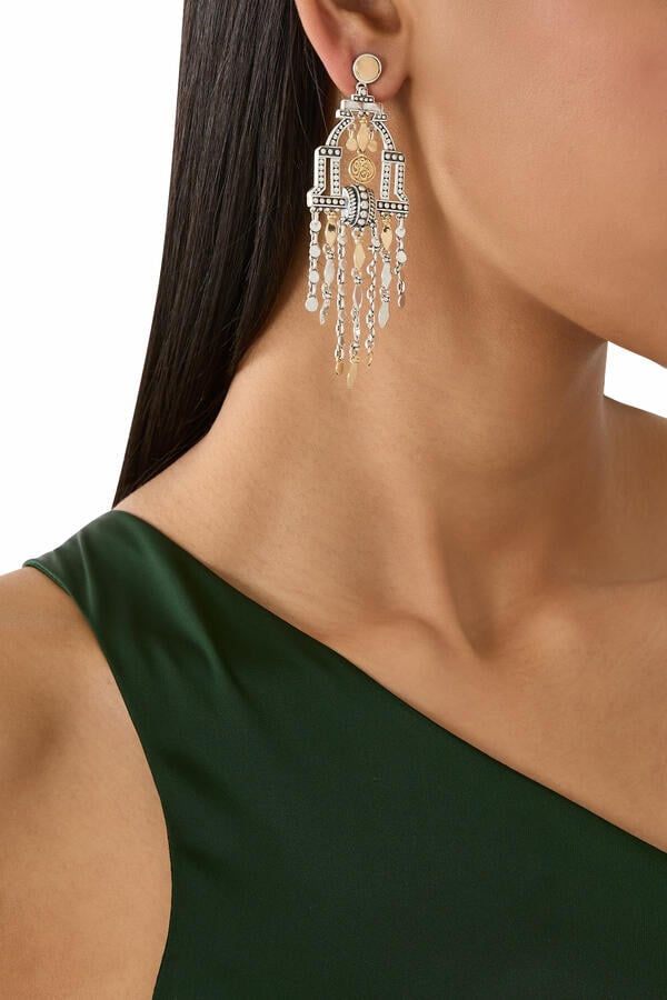 El Nur Suma Chandelier Earrings, 18K Yellow Gold & Sterling Silver