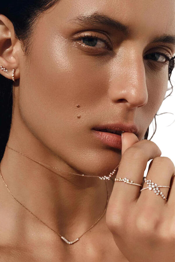 Fairytale Crossed Ring, Rose Gold & Diamonds