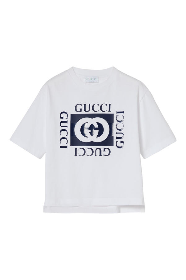 Kids Interlocking G Striped Print