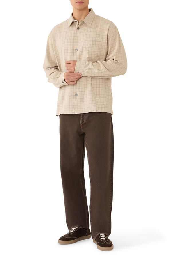 Linen Blend Plaid Shirt