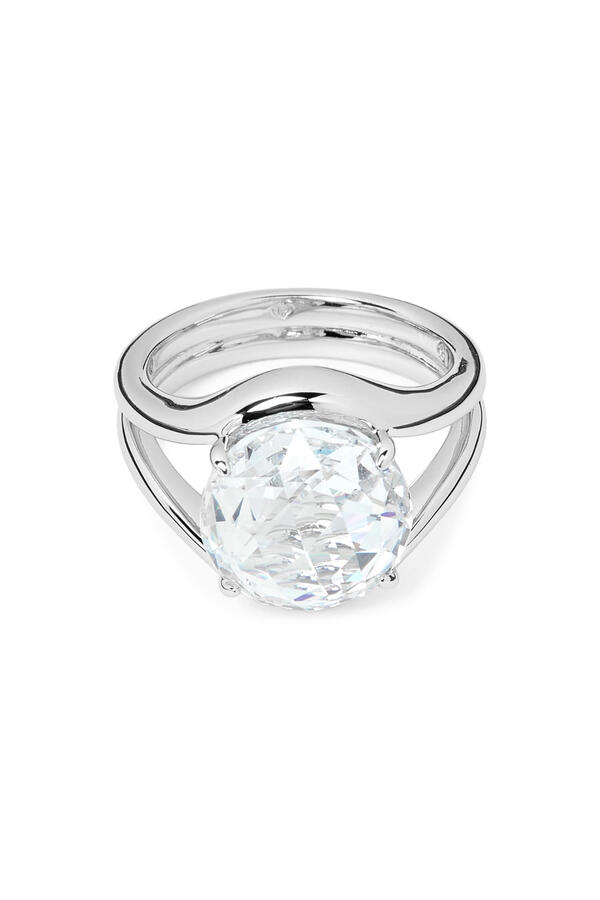 Opulence Rose Cut Signet Ring, Plated Metal & Cubic Zirconia