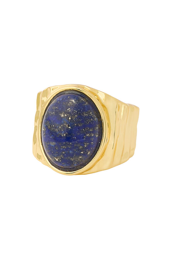 Rima Ring, Gold Plated Silver Sterling & Agate