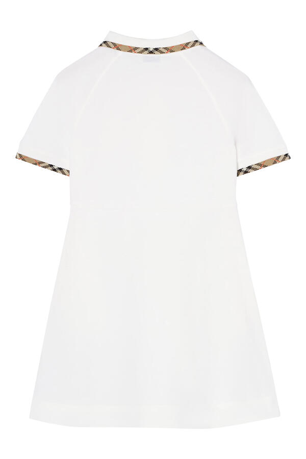 Kids Check Trim Cotton Polo Shirt Dress
