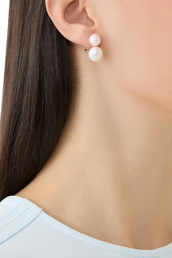 Bianca Pearl Earrings, 14ct Vermeil on Sterling Silver & Freshwater Pearl