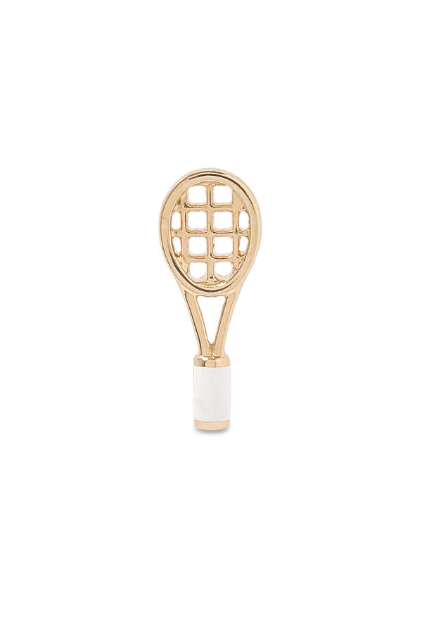 Tennis Racket Single Stud, 18K Yellow Gold
