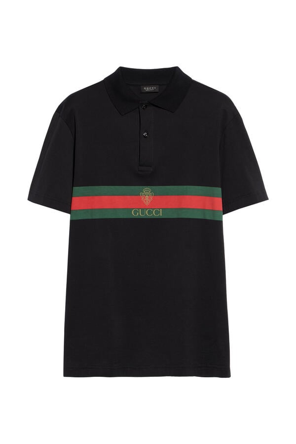 Web and Crest Print Polo Shirt 