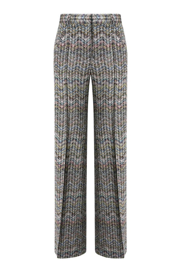 Tailored Viscose Lamé Sequin Trousers