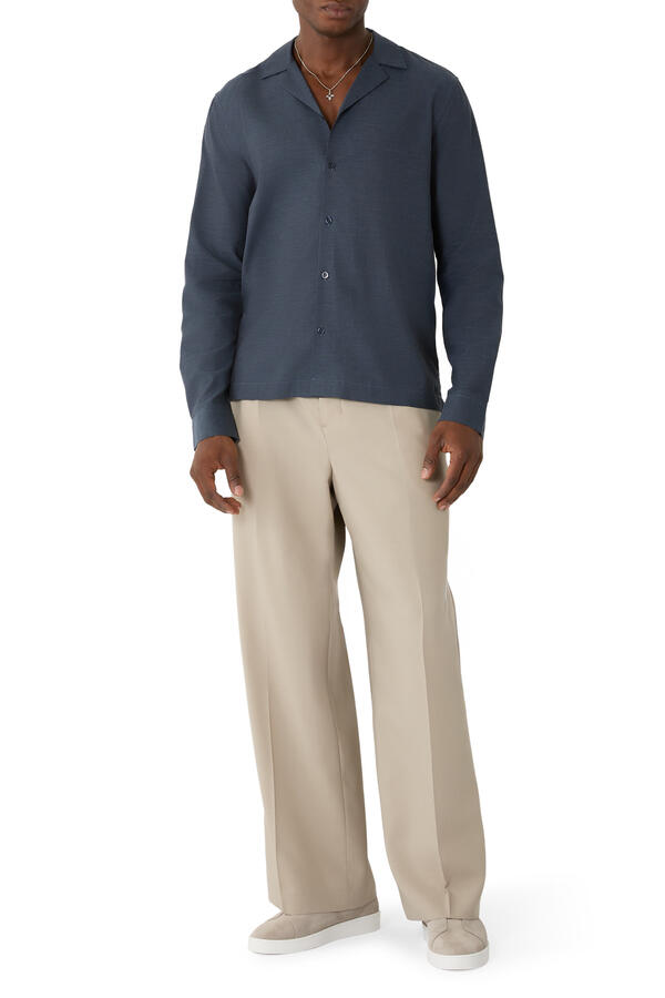 Safra Herringbone Cotton-Flannel Shirt