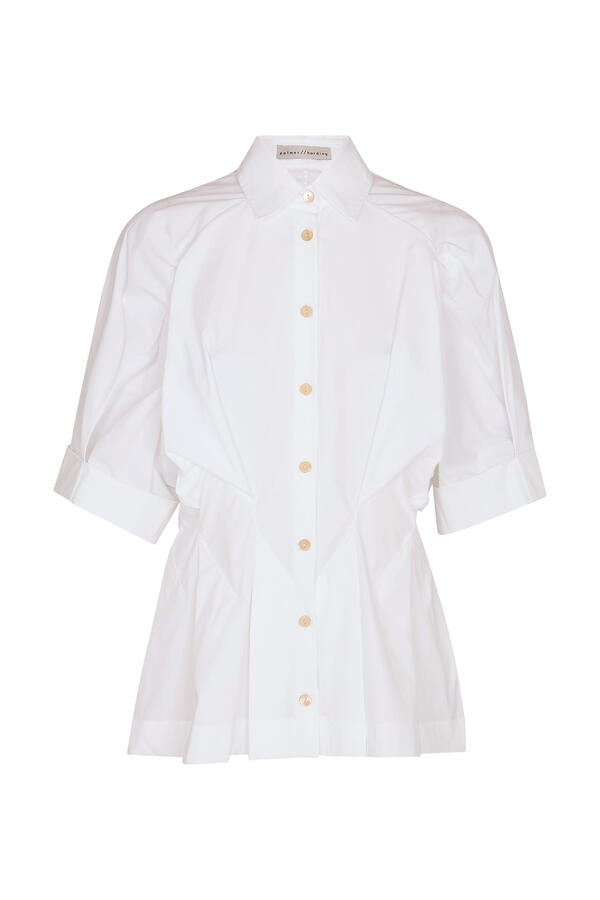 Gathered-Waist Cotton Shirt