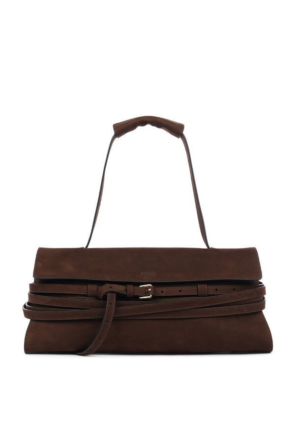 Tie Me Embossed-Logo Shoulder Bag