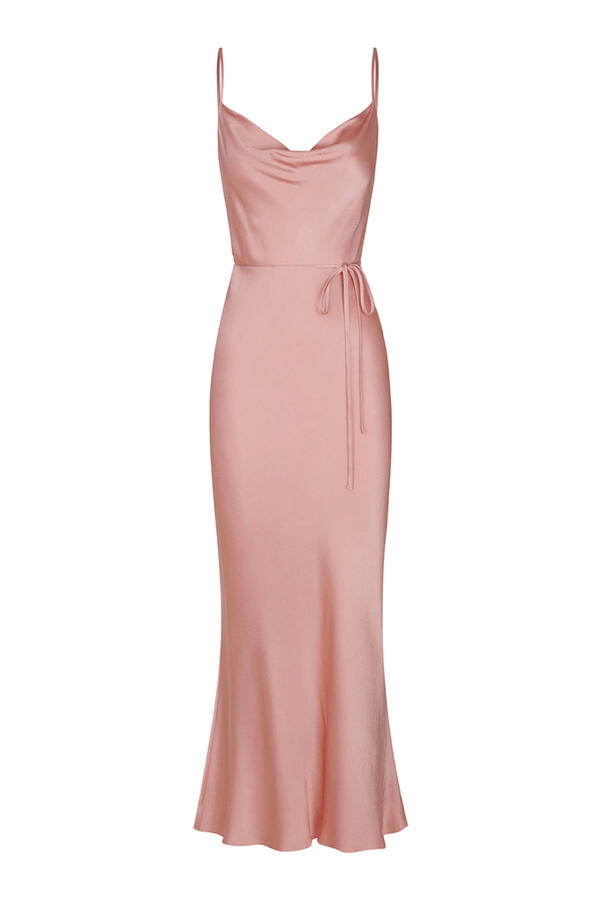 La Lune Bias Cowl Midi Dress