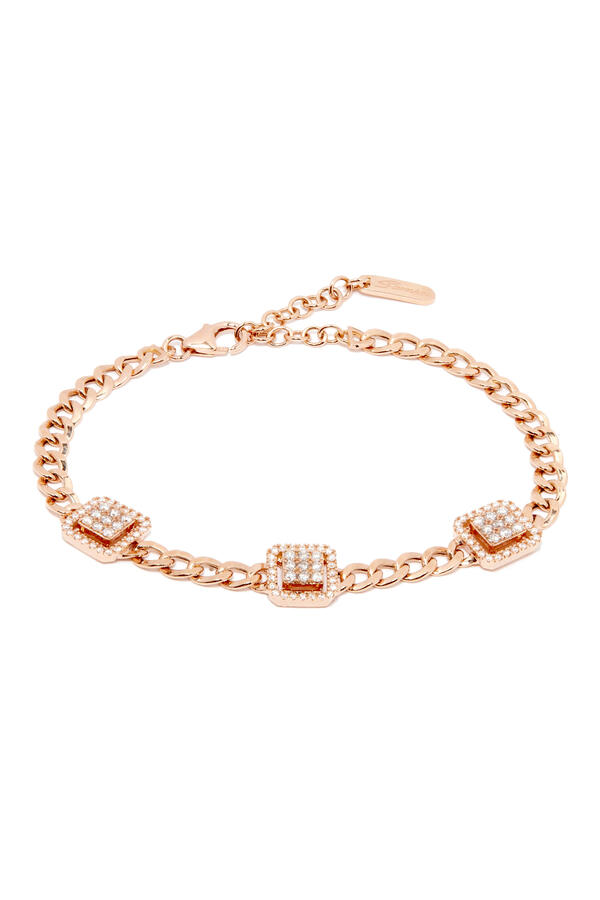Quwa Three Square Bracelet, 18k Pink Gold & Diamonds