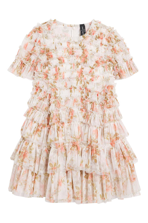 Kids Summer Rose Valentine Ruffle Dress