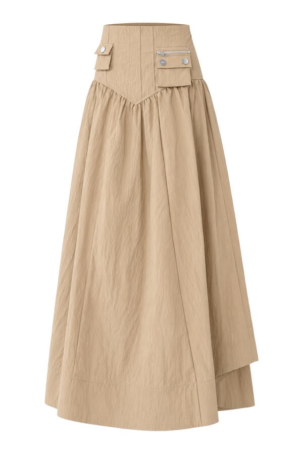 Washed Cotton Corset Skirt
