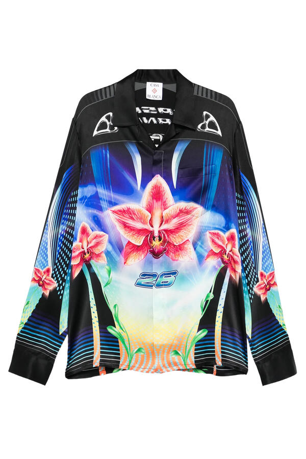 Orchid Racer Cuban Collar Shirt 