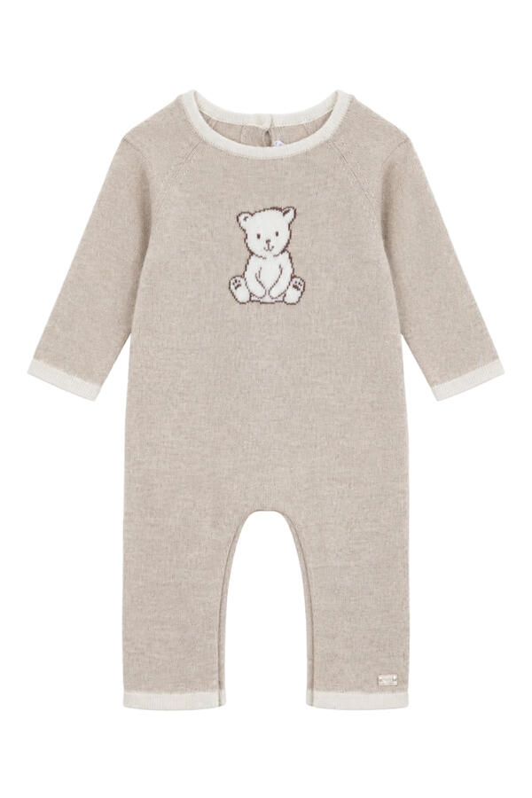 Kids Teddy Bear Embroidery Long Jumpsuit