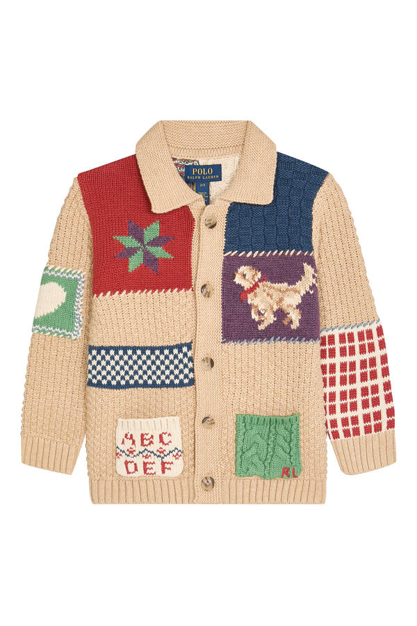 Kids Logo Patchwork Cardigan