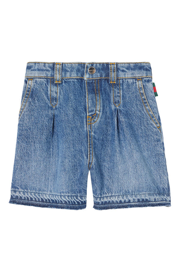Kids Web Loop-Detail Bleached Shorts