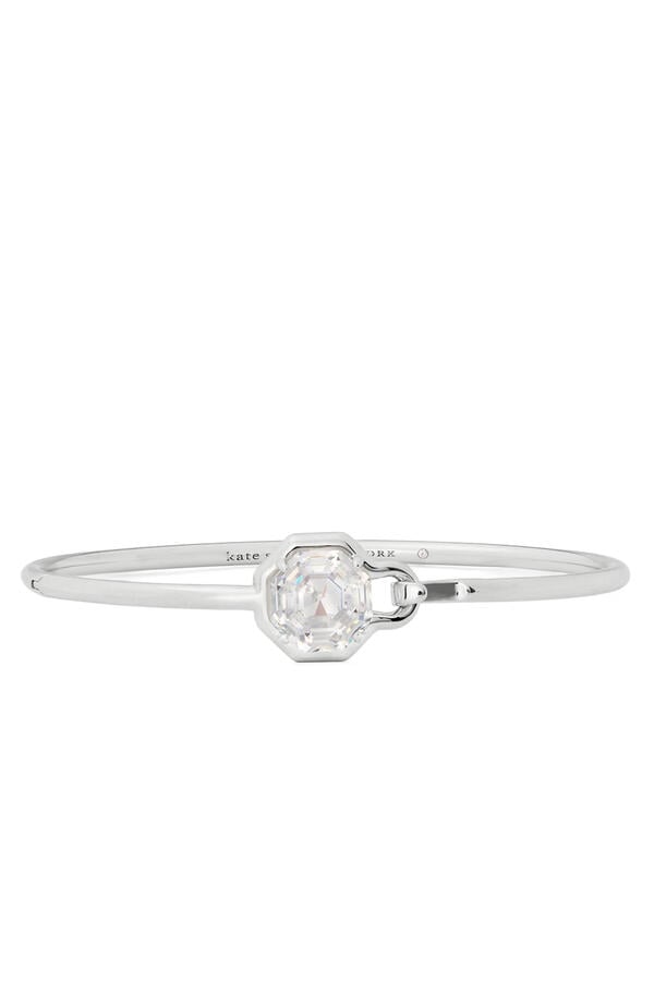 Opulence Octagon Stone Bangle, Plated Metal & Cubic Zirconia