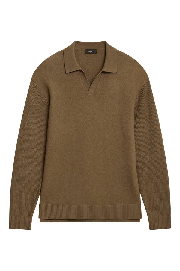 Open Collar Polo Sweater