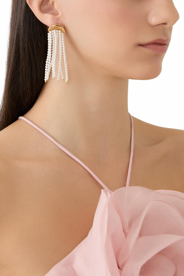 Pearl Earrings, 24K Gold-Plated Brass