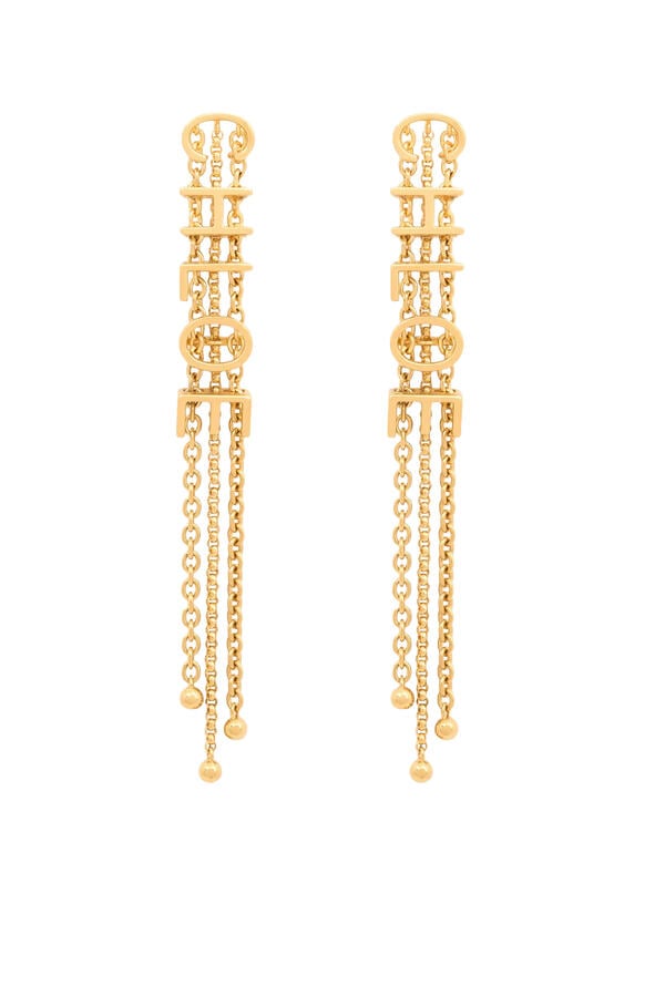 Mini Belt Dangling Earrings, Brass