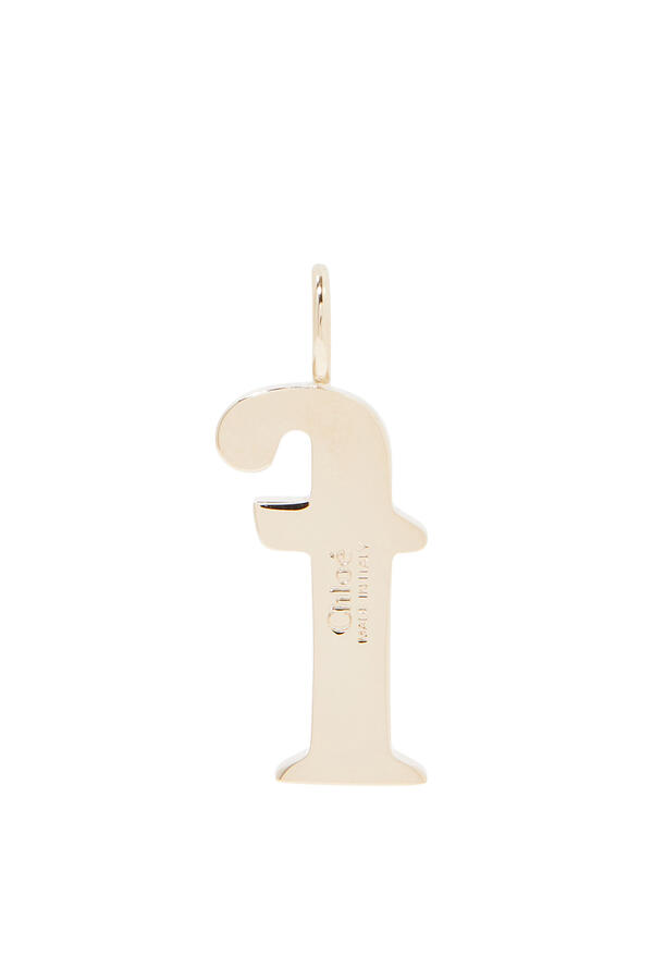 F Alphabet Charm, Brass