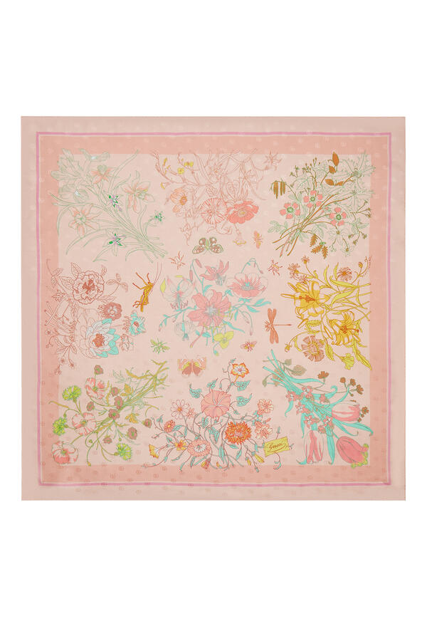 Printed Double G Silk Jacquard Carré