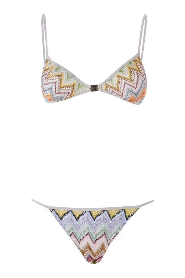  Mare Lace Raschel Padded  Triangle Bikini Set 