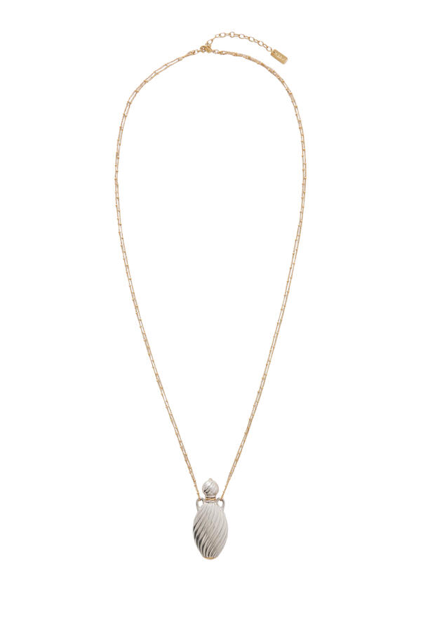 Mirror Pendant Necklace, Brass