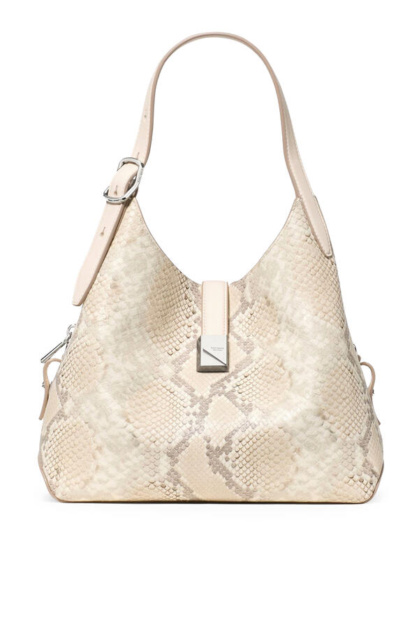 Deco Snake Embossed Leather Medium Crossbody Tote