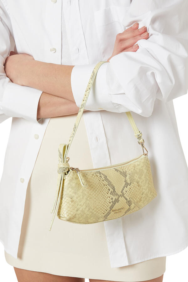 Loop Snake Embossed Pochette Bag