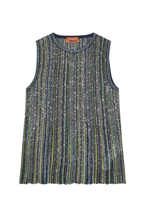 Partialized Knit Lurex Top