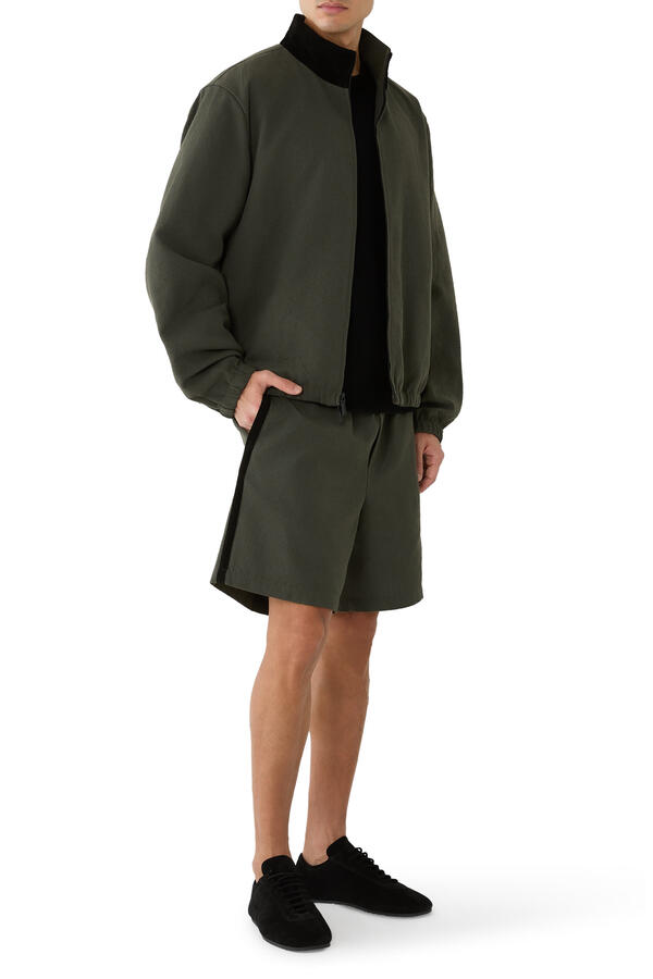  Suede Trimmed Track Shorts