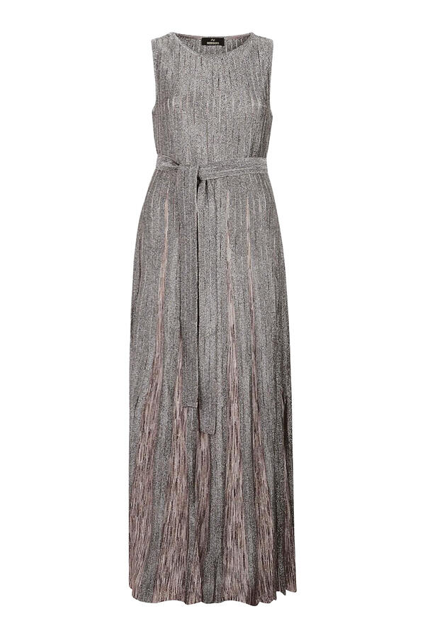  Partialized Sleeveless Belted Maxi Dress