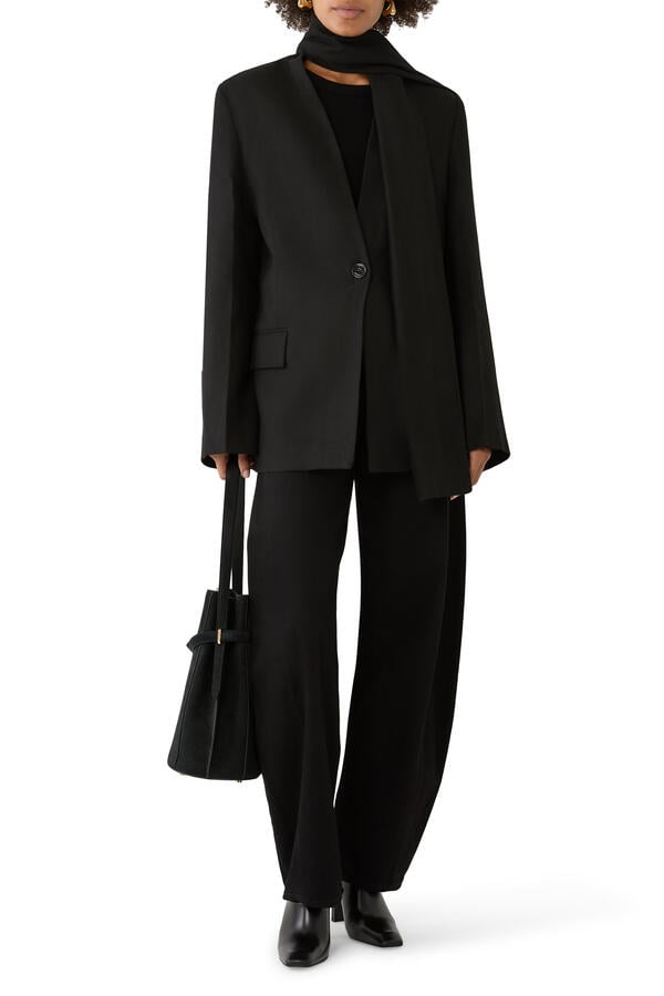  Scarf Lapel Blazer 