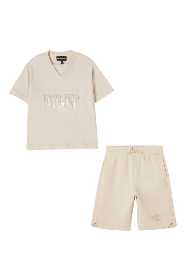 Kids Logo Text T-Shirt & Shorts Set