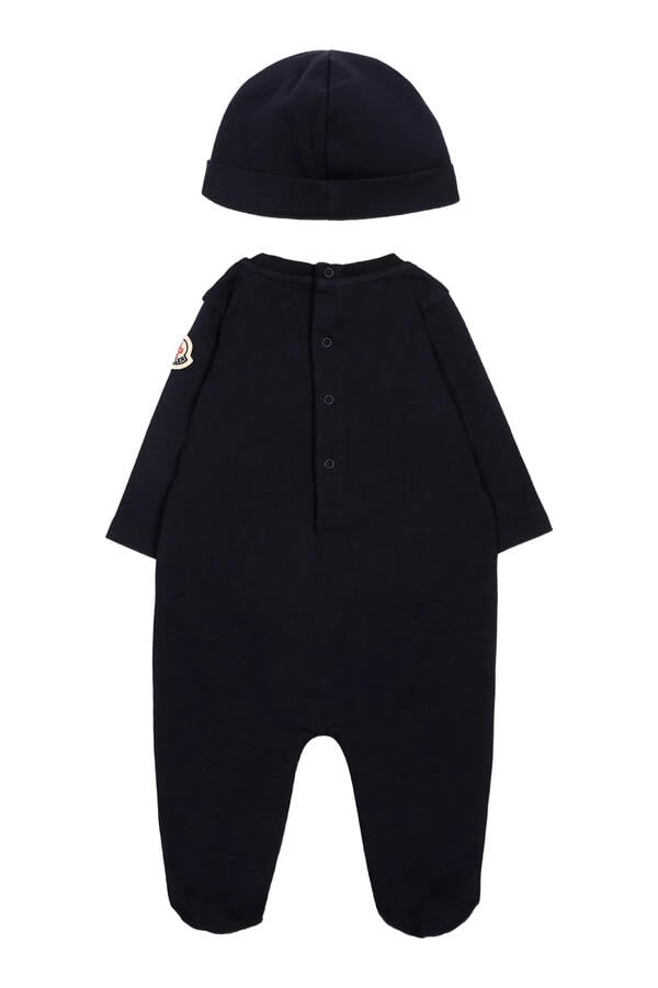 Kids Logo Embroidered Babygrow and Bonnet Set