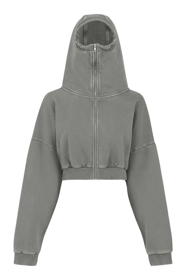 Cropped Full Zip Sweatshirt 