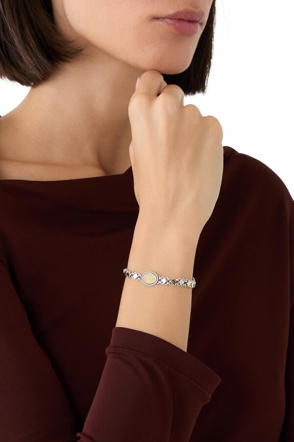 Calligraphy My Eternity Button Bracelet,  Sterling Silver & 18K Yellow Gold