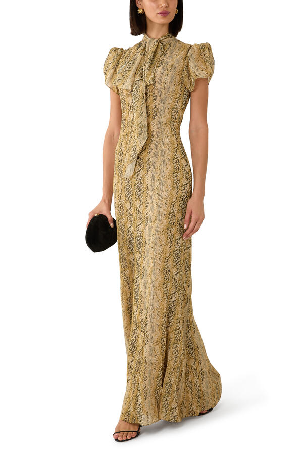 Puff Sleeves Maxi Dress