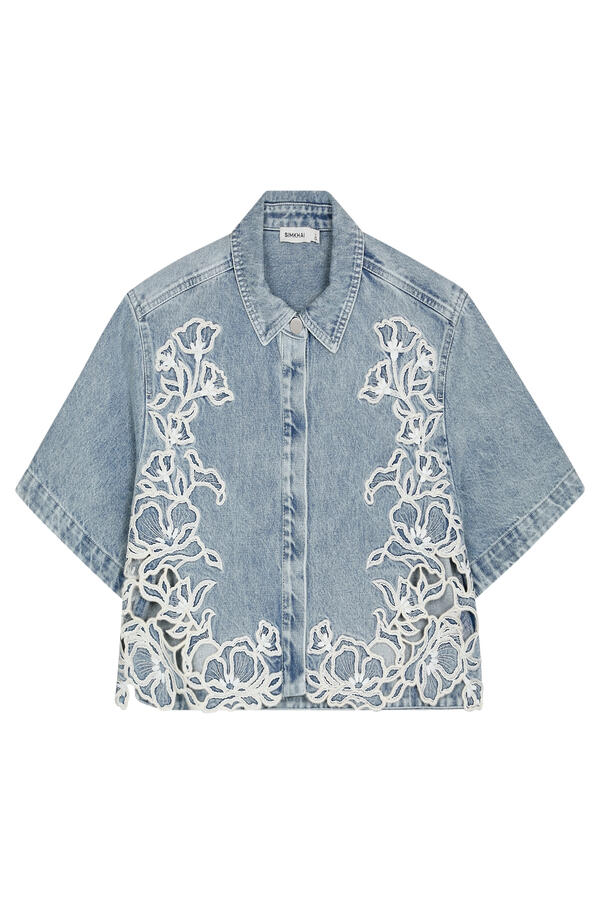 Albaine Embroidered Denim Shirt