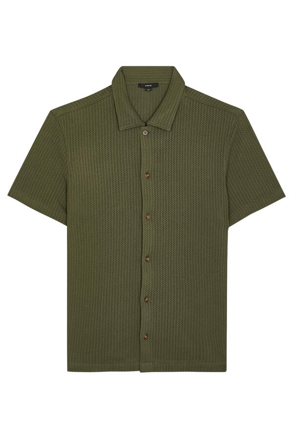 Pointelle Cotton-Blend Button-Front Shirt 