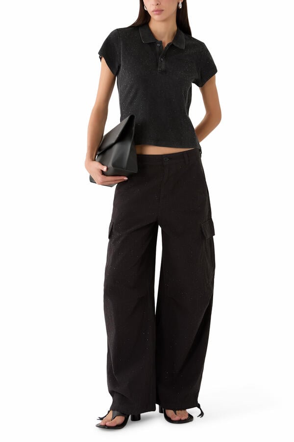 Crystal Embellished Cargo Pants