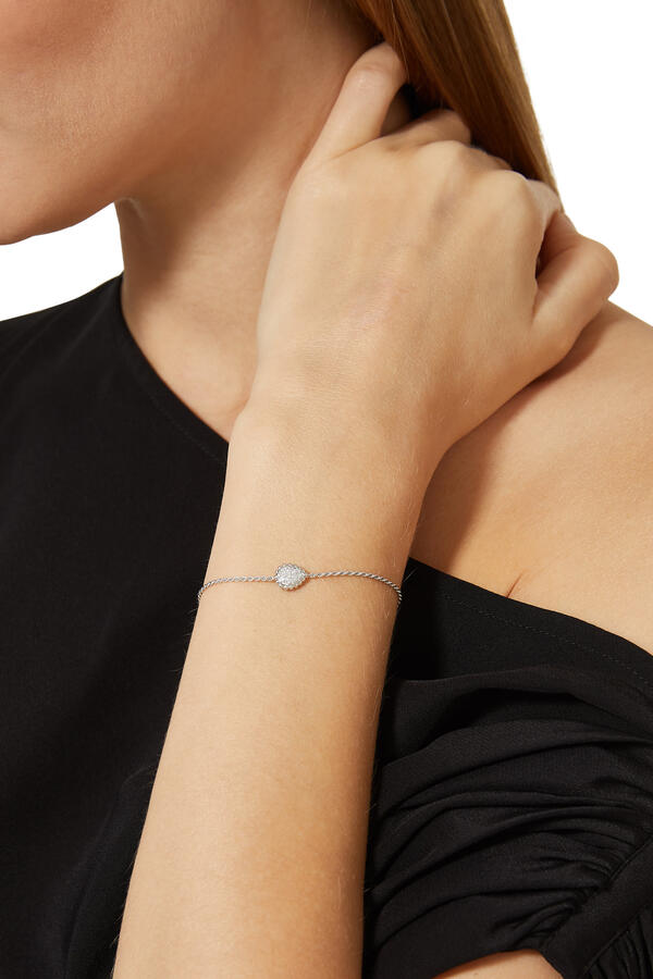 Serpent Bohème XS motif chain bracelet, Diamonds & White Gold