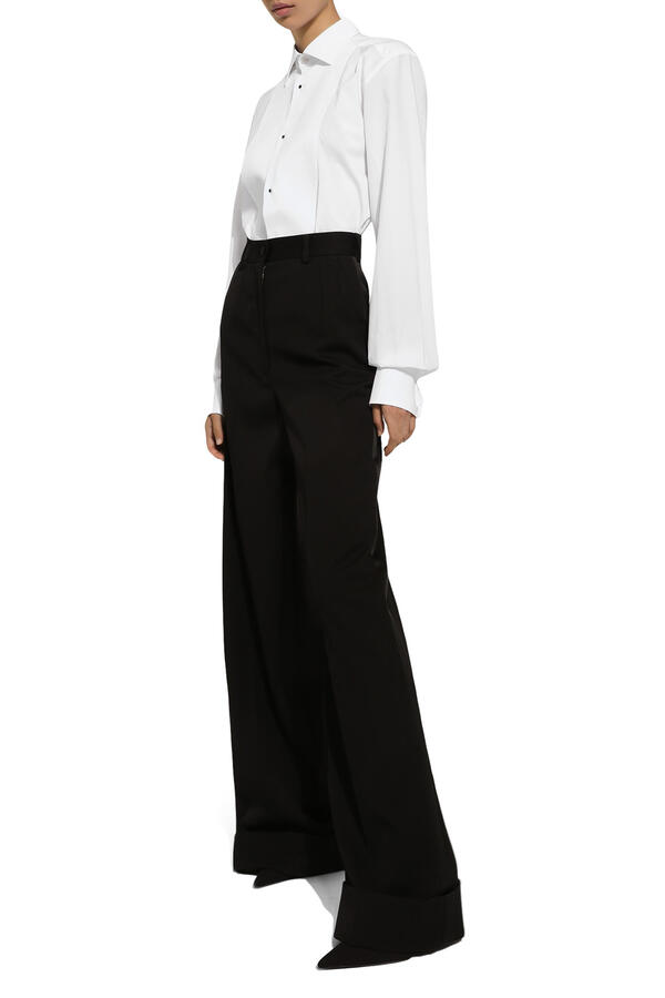 Cotton Tuxedo Shirt with Piqué Shirt Front