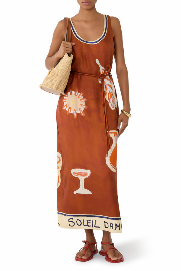Soleil D'Amour Silk Midi Dress
