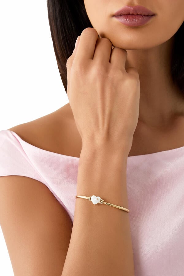 Heart Spade Solitaire Bangle