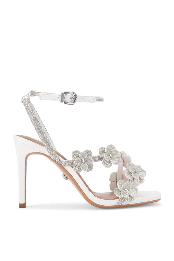 Petalo 90 Silver Crystal Sandals